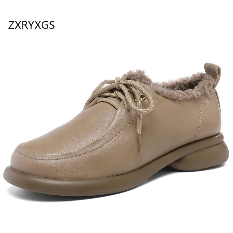 ZXRYXGS Top Cowhide with Plush Warm Flats Snow Shoes Woman New 2026 Genuine Leather Autumn Winter Sneakers Flat Shoes Large Size
ZXRYXGS Top Cowhide with Plush Warm Flats Snow Shoes Woman New 2026 Genuine Leather Autumn Winter Sneakers Flat Shoes Large Size