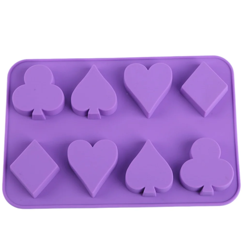Silicone Poker Pattern Chocolate Mold 8 Hole Creative Heart shape square cookies Mold Cake Decoration Baking Tools New Arrival
Silicone Poker Pattern Chocolate Mold 8 Hole Creative Heart shape square cookies Mold Cake Decoration Baking Tools New Arrival