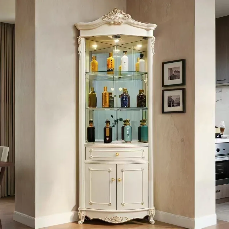 European living room corner corner wine cabinet rack dining side white solid wood triangular cabinet
European living room corner corner wine cabinet rack dining side white solid wood triangular cabinet
