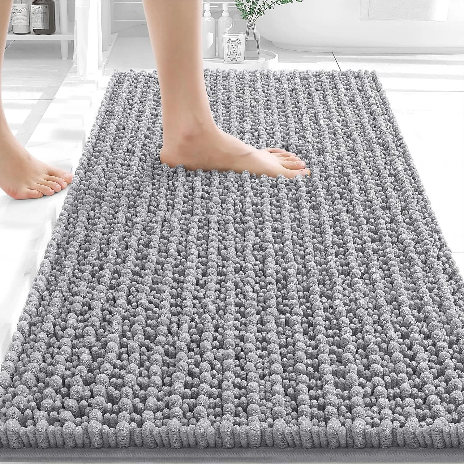 Soft Chenille Bath Mat 30x20, Absorbent Quick Dry Bathroom Rug with Non-Slip Rubber Backing, Machine Washable for Tub Shower
Soft Chenille Bath Mat 30x20, Absorbent Quick Dry Bathroom Rug with Non-Slip Rubber Backing, Machine Washable for Tub Shower