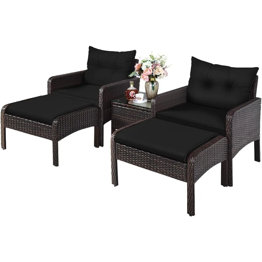 Wicker Furniture Set 5 Pieces PE Wicker Rattan Outdoor All Weather Cushioned Sofas and Ottoman Set Lawn Pool Balcony Conversati
Wicker Furniture Set 5 Pieces PE Wicker Rattan Outdoor All Weather Cushioned Sofas and Ottoman Set Lawn Pool Balcony Conversati