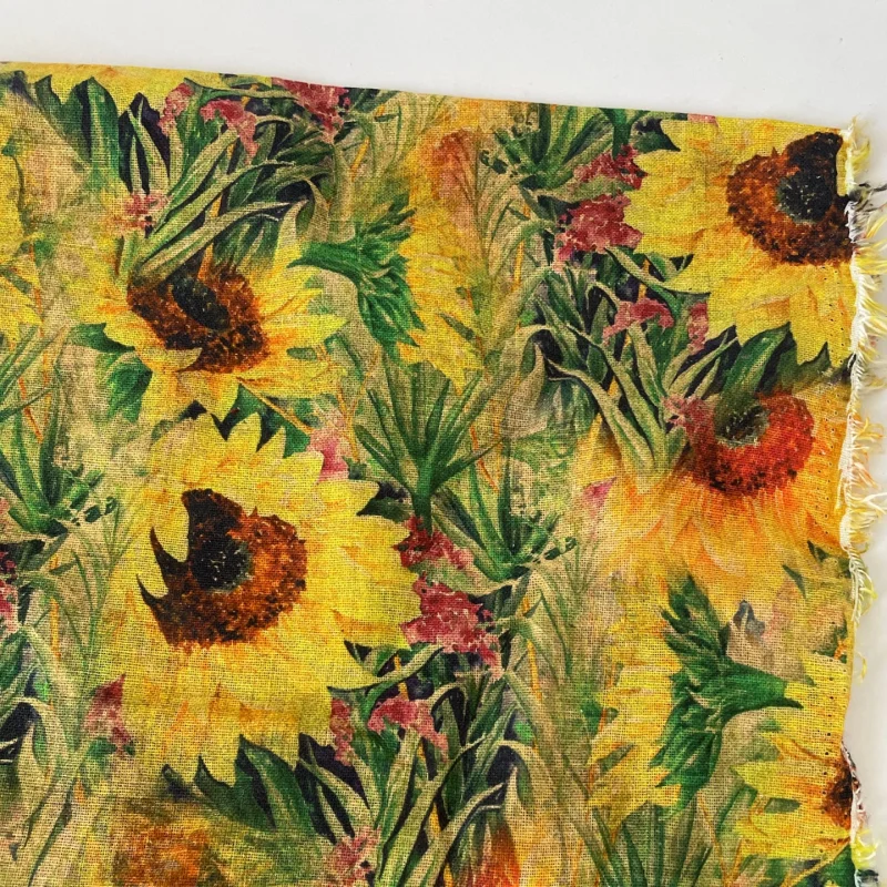 Vintage sunflower oil painting printed cotton linen fabric for blouse and skirt clothing fabric handmade fabric DIY
Vintage sunflower oil painting printed cotton linen fabric for blouse and skirt clothing fabric handmade fabric DIY