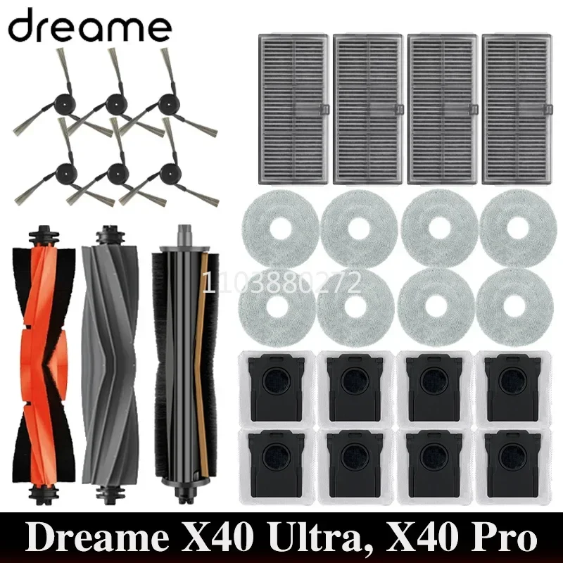 Dreame X40 Ultra / X40 Pro Robot Vacuum Spare Parts Main Side Brushes Mop Cloths HEPA Filters Dust Bags Accessories
Dreame X40 Ultra / X40 Pro Robot Vacuum Spare Parts Main Side Brushes Mop Cloths HEPA Filters Dust Bags Accessories
