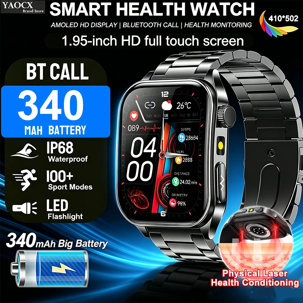 2026 Men Health Smartwatch Laser Therapy ECG Blood Oxygen Pressure Uric Acid Blood Lipid Reduce Three Highs New Smart Watch
2026 Men Health Smartwatch Laser Therapy ECG Blood Oxygen Pressure Uric Acid Blood Lipid Reduce Three Highs New Smart Watch