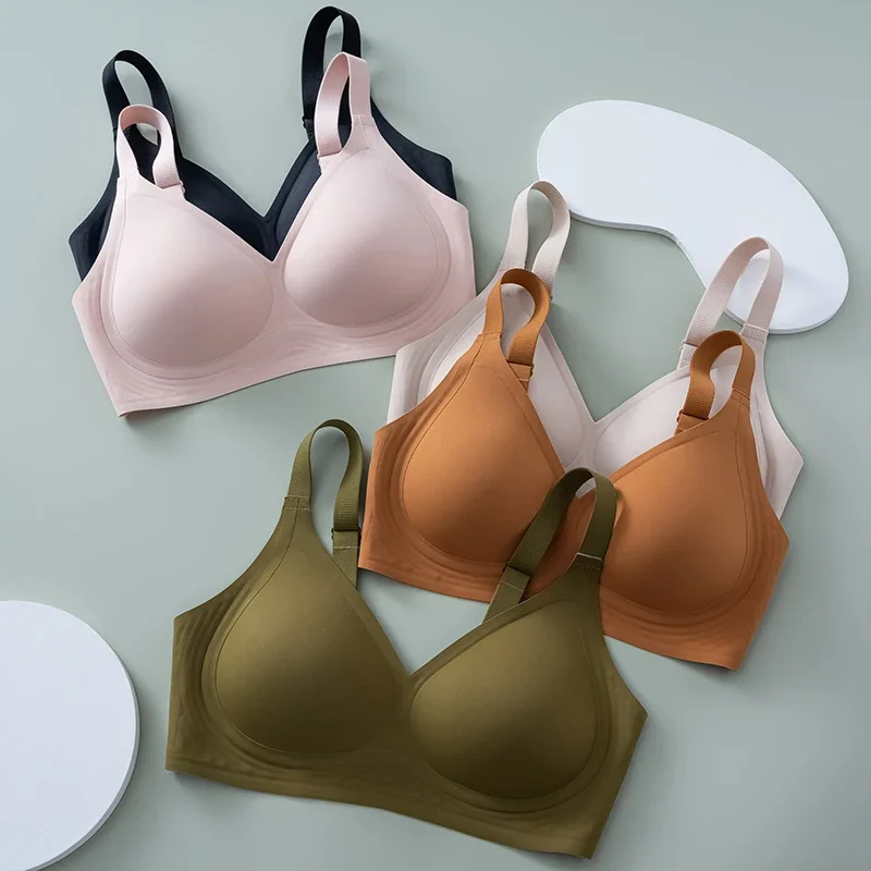 Plus Size Traceless Soft Support Jelly Pulling Women Underwear Fixed Cup Gathering Naked Feeling No Steel Ring Pure Color Bra 
Plus Size Traceless Soft Support Jelly Pulling Women Underwear Fixed Cup Gathering Naked Feeling No Steel Ring Pure Color Bra