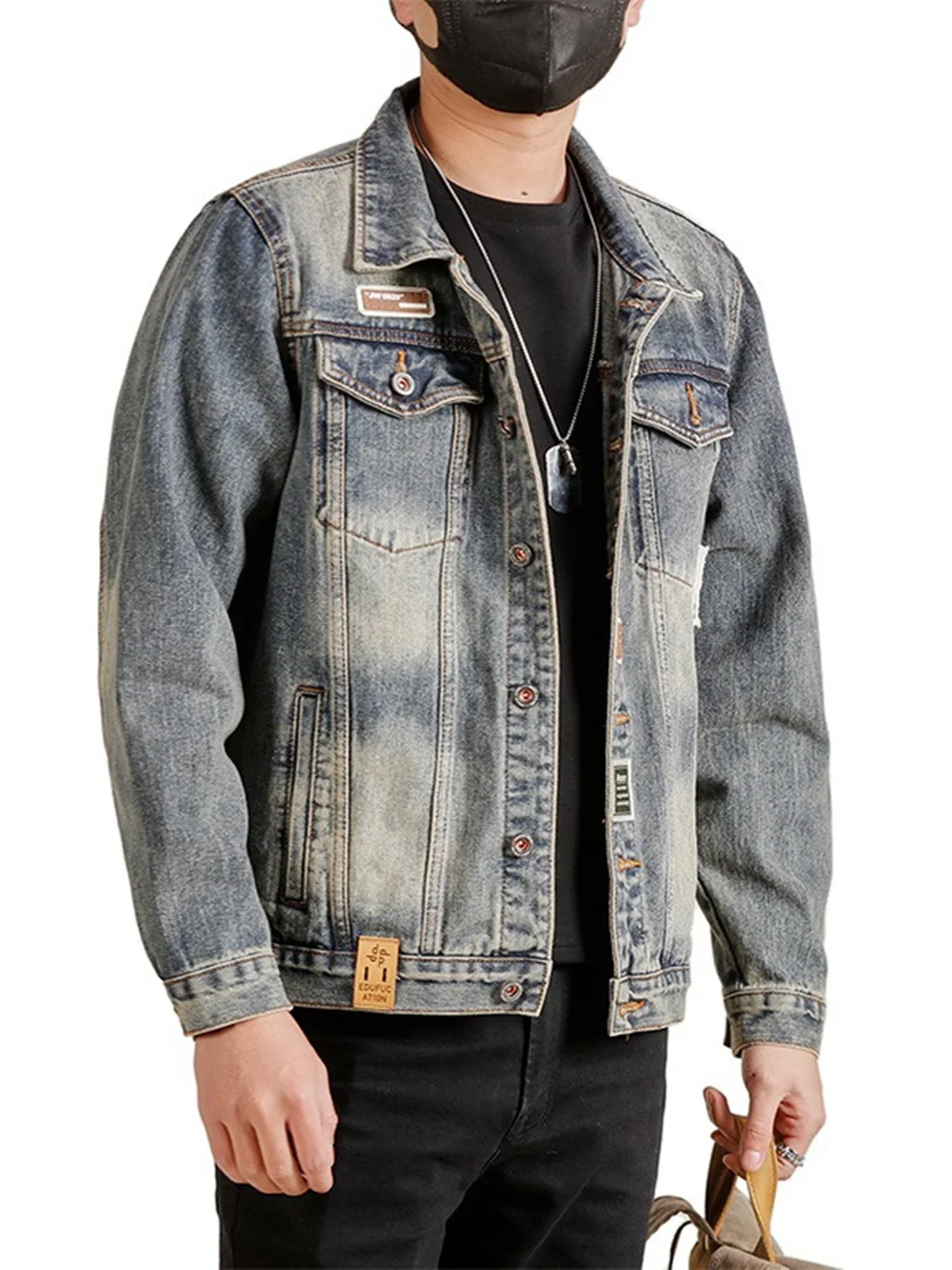 Свободная рабочая одежда в американском стиле ретро, джинсовая куртка, модная одежда, новый стиль, мужская повседневная верхняя одежда
Свободная рабочая одежда в американском стиле ретро, джинсовая куртка, модная одежда, новый стиль, мужская повседневная верхняя одежда