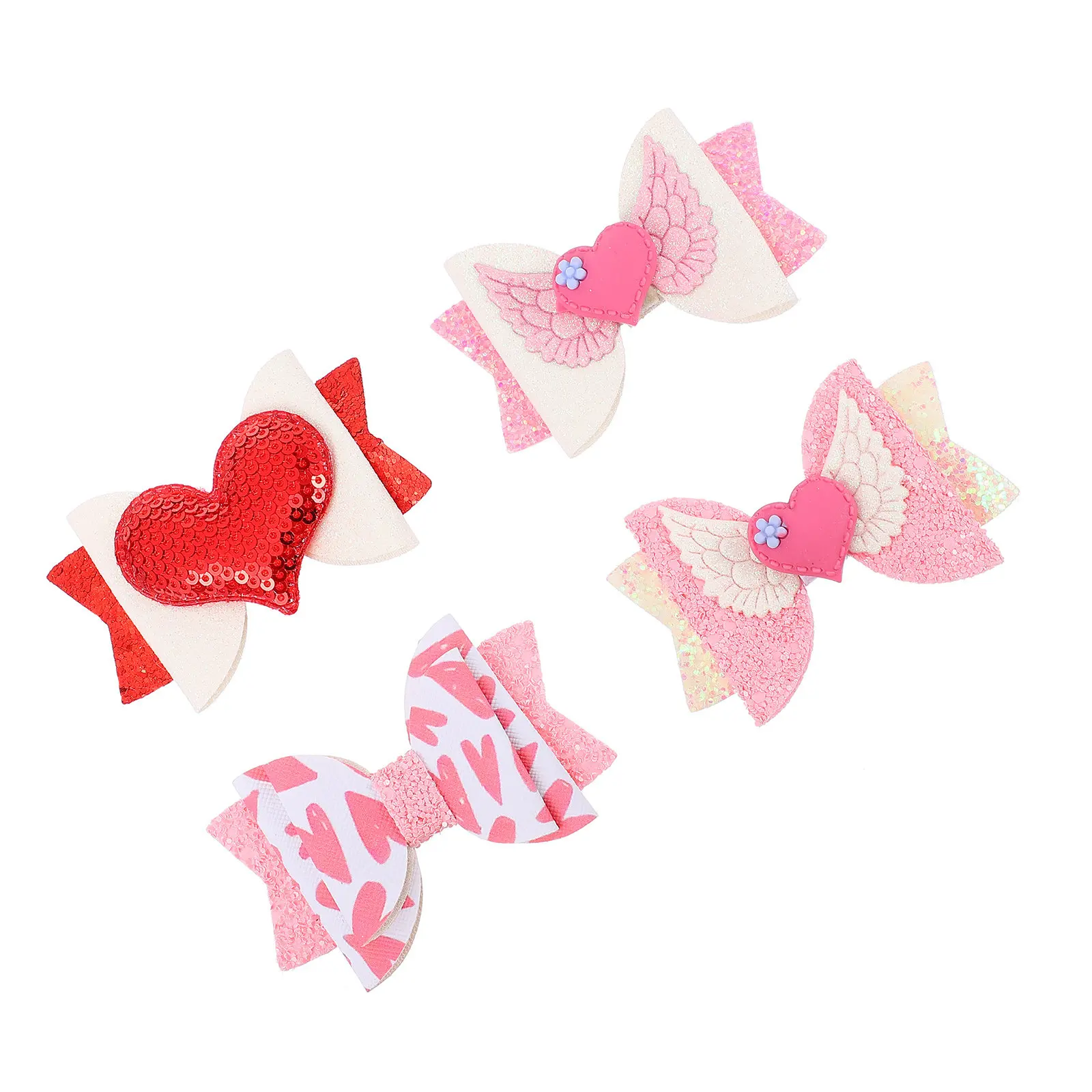 4Pcs Glitter Heart Bow Hair Clips Valentine Hairpin Romantic Hairstyle Holder Love Heart Barrettes Party Accessories
4Pcs Glitter Heart Bow Hair Clips Valentine Hairpin Romantic Hairstyle Holder Love Heart Barrettes Party Accessories