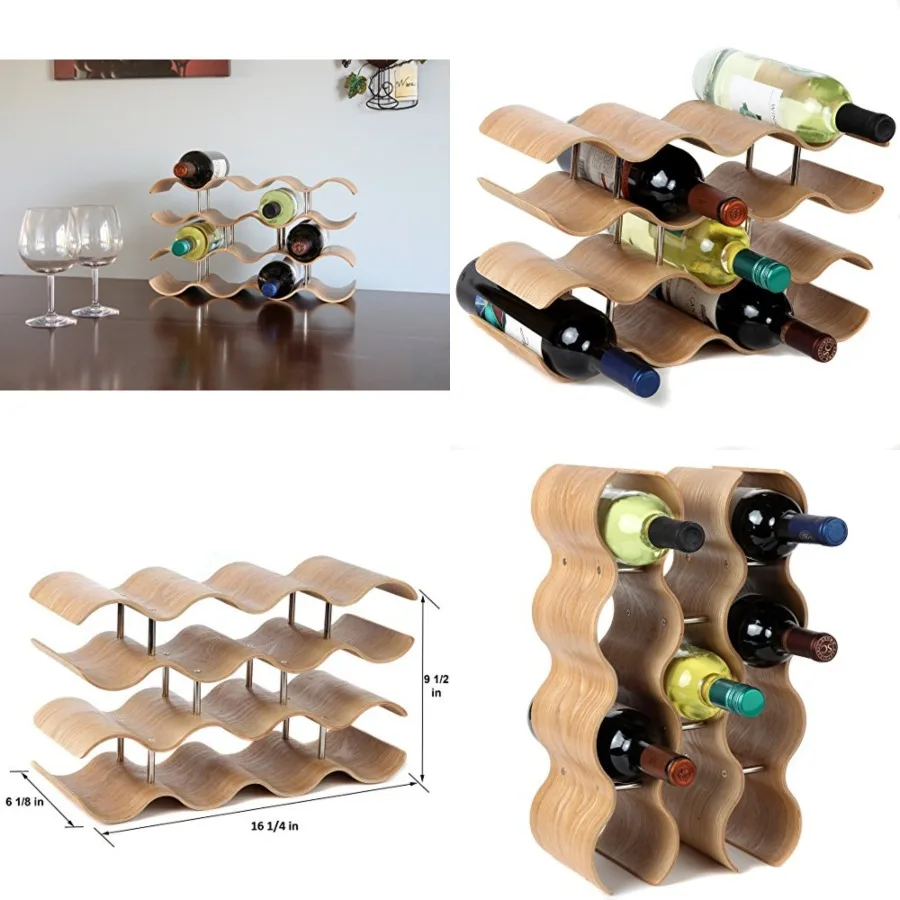 14-Bottle Countertop Wine Rack for Kitchen, Modern Oak Wood Tabletop Wine Storage Holder, Display for Dining Room, Bar, Cabinet
14-Bottle Countertop Wine Rack for Kitchen, Modern Oak Wood Tabletop Wine Storage Holder, Display for Dining Room, Bar, Cabinet