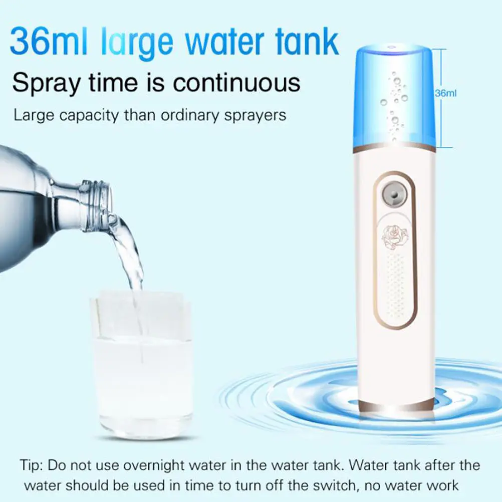Mini Portable Facial Steamer Nano Mist Cool Face Sprayer for Skin Care Moisturizing Hydration Pore Cleansing Device
Mini Portable Facial Steamer Nano Mist Cool Face Sprayer for Skin Care Moisturizing Hydration Pore Cleansing Device