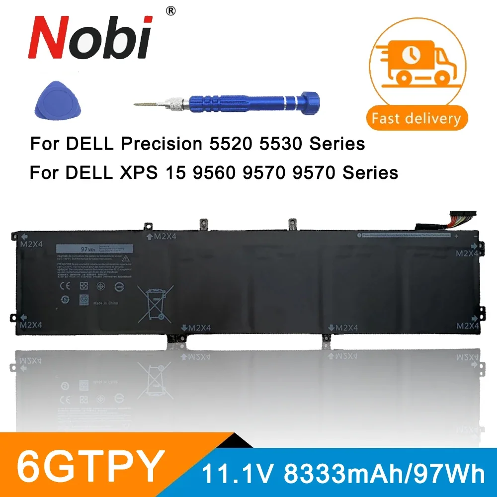 Nobi 6GTPY H5H20 Laptop Battery For DELL XPS 15 9570 9560 7590 For DELL Precision 5520 5530 Series Notebook 11.4V 97WH Batteries
Nobi 6GTPY H5H20 Laptop Battery For DELL XPS 15 9570 9560 7590 For DELL Precision 5520 5530 Series Notebook 11.4V 97WH Batteries