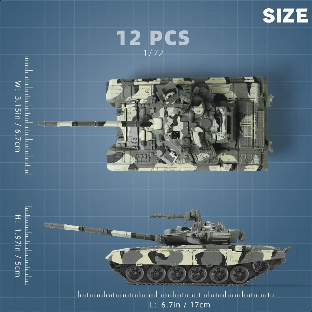1/48 Russian T-90 Main Battle Tank Model T90 Vehicle No Glue Pre-Colored Creative Military Assembly Model Children Toy Gifts
1/48 Russian T-90 Main Battle Tank Model T90 Vehicle No Glue Pre-Colored Creative Military Assembly Model Children Toy Gifts