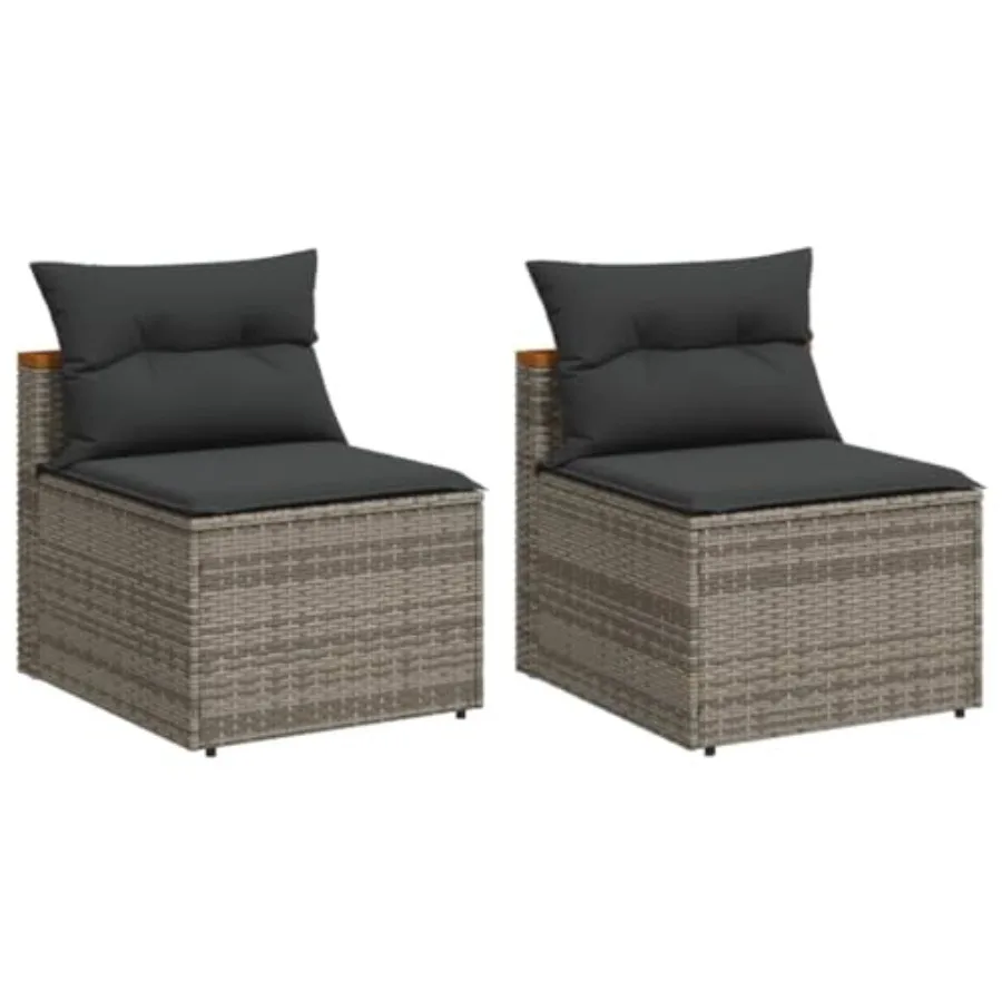 Outdoor Sofa Set of 2, 25.2"x21.3" Grey PE Rattan Patio Couch with Powder-Coated Frame and Removable Cushions, Space-Saving Bal
Outdoor Sofa Set of 2, 25.2"x21.3" Grey PE Rattan Patio Couch with Powder-Coated Frame and Removable Cushions, Space-Saving Bal