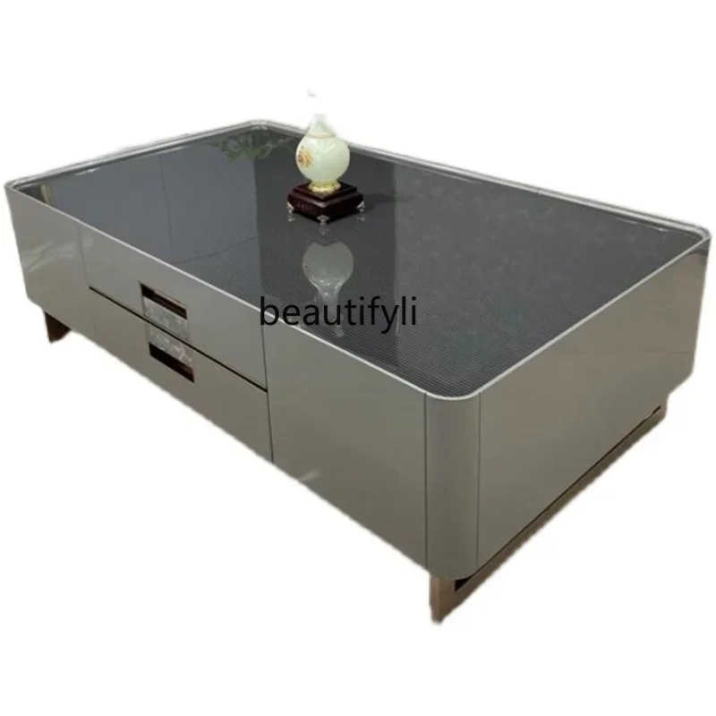 New Italian light luxury simple suite villa living room coffee table Hong Kong-style small apartment tea tableA16
New Italian light luxury simple suite villa living room coffee table Hong Kong-style small apartment tea tableA16