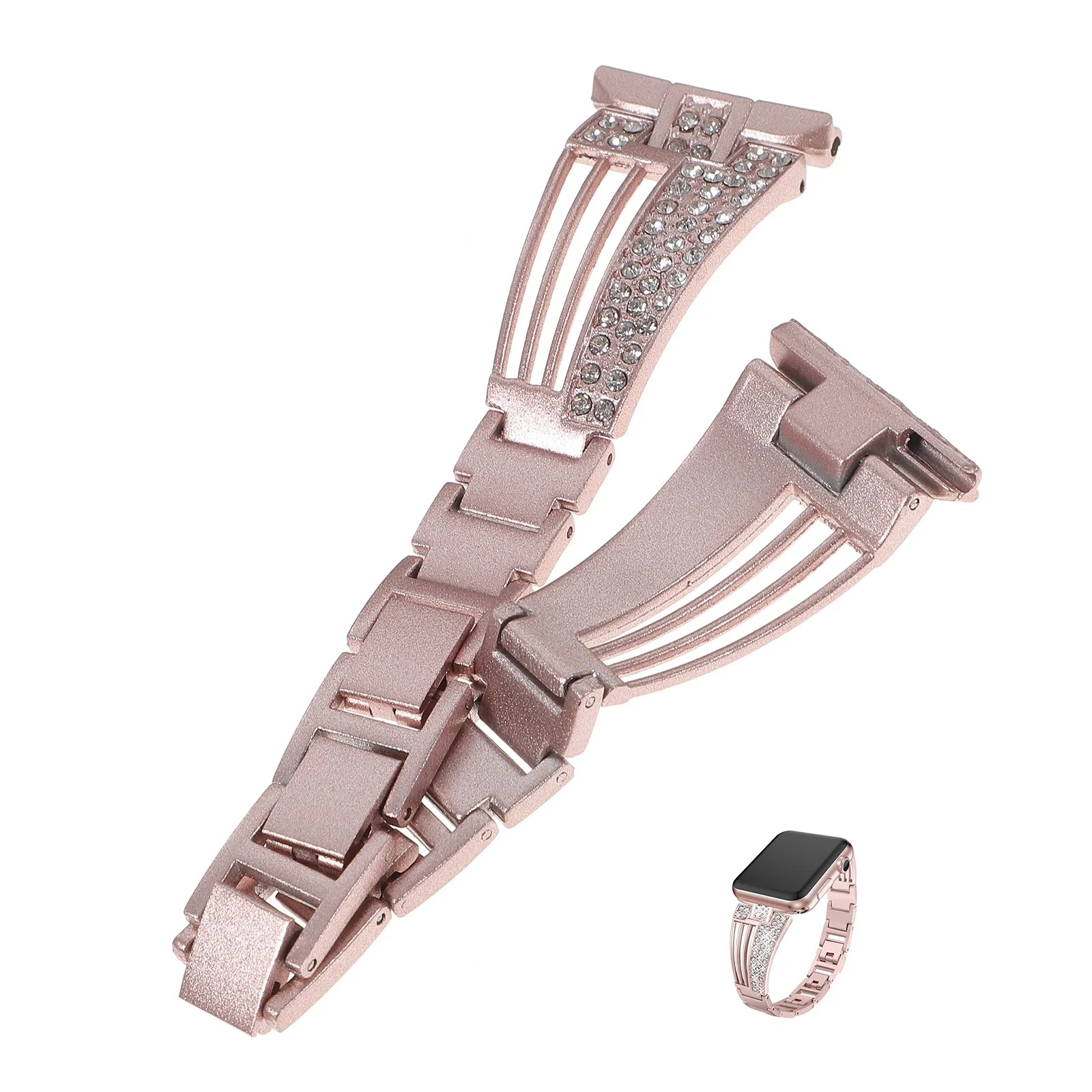 1Pcs Watch Band Stainless Steel Rhinestone Inlaid Fanshaped Strap Replacement Smart Bracelet Compatible for Fitbit
1Pcs Watch Band Stainless Steel Rhinestone Inlaid Fanshaped Strap Replacement Smart Bracelet Compatible for Fitbit