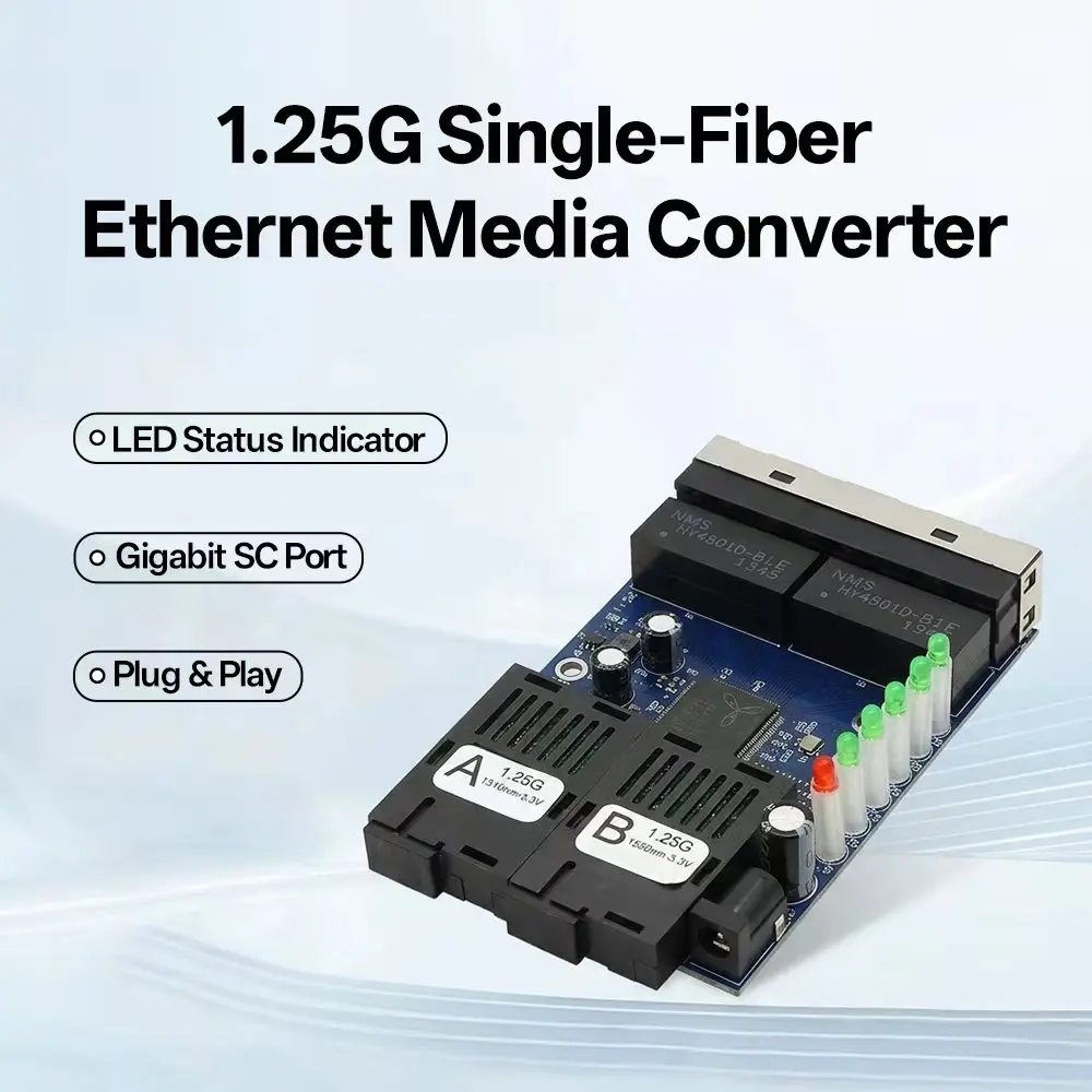BYXGD 1.25G Gigabit Ethernet Media Converter 2 SC 4 RJ45 Single Fiber 3KM 1310/1550nm BIDI Fiber Optic Transceiver PCBA Board
BYXGD 1.25G Gigabit Ethernet Media Converter 2 SC 4 RJ45 Single Fiber 3KM 1310/1550nm BIDI Fiber Optic Transceiver PCBA Board