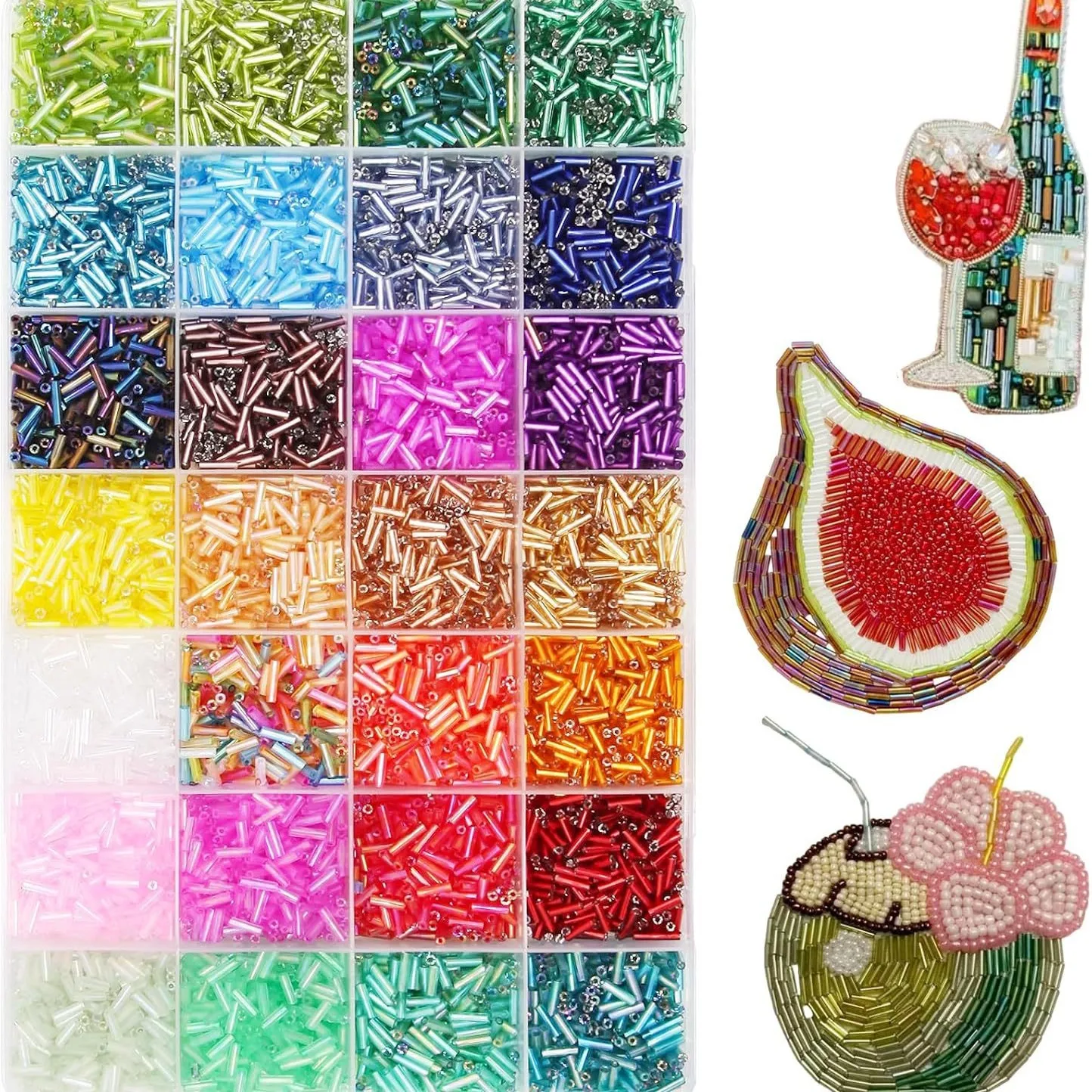 About 6720Pcs/Box 7mm 28 Colors of Tube Seed Beads Crafts Glass Bugle Beads for Jewelry Making Embroidery Decoration
About 6720Pcs/Box 7mm 28 Colors of Tube Seed Beads Crafts Glass Bugle Beads for Jewelry Making Embroidery Decoration