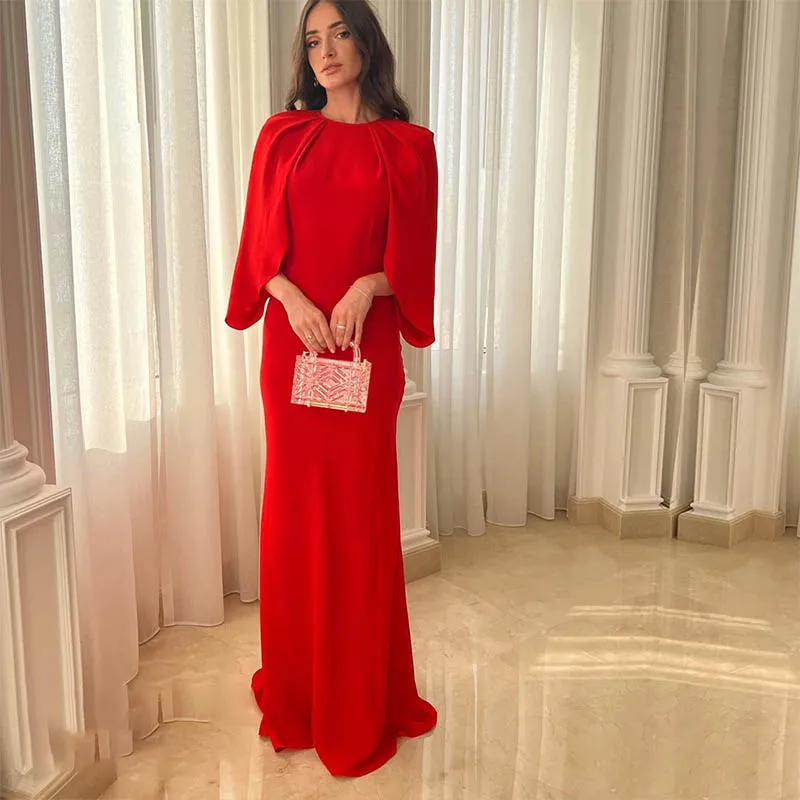 New Arrival Graceful Red High Neckline Prom Dress Long Sleeves Evening Gown FLoor Length Women Formal Party Gowns
New Arrival Graceful Red High Neckline Prom Dress Long Sleeves Evening Gown FLoor Length Women Formal Party Gowns