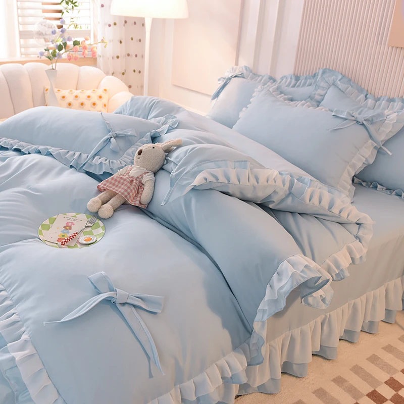 Розовые комплекты постельного белья Kawaii Seersucker, простыня, наволочка, модный комплект пододеяльников принцессы для девочек, комплект из 4 предметов, милый домашний декор для спальни
Розовые комплекты постельного белья Kawaii Seersucker, простыня, наволочка, модный комплект пододеяльников принцессы для девочек, комплект из 4 предметов, милый домашний декор для спальни