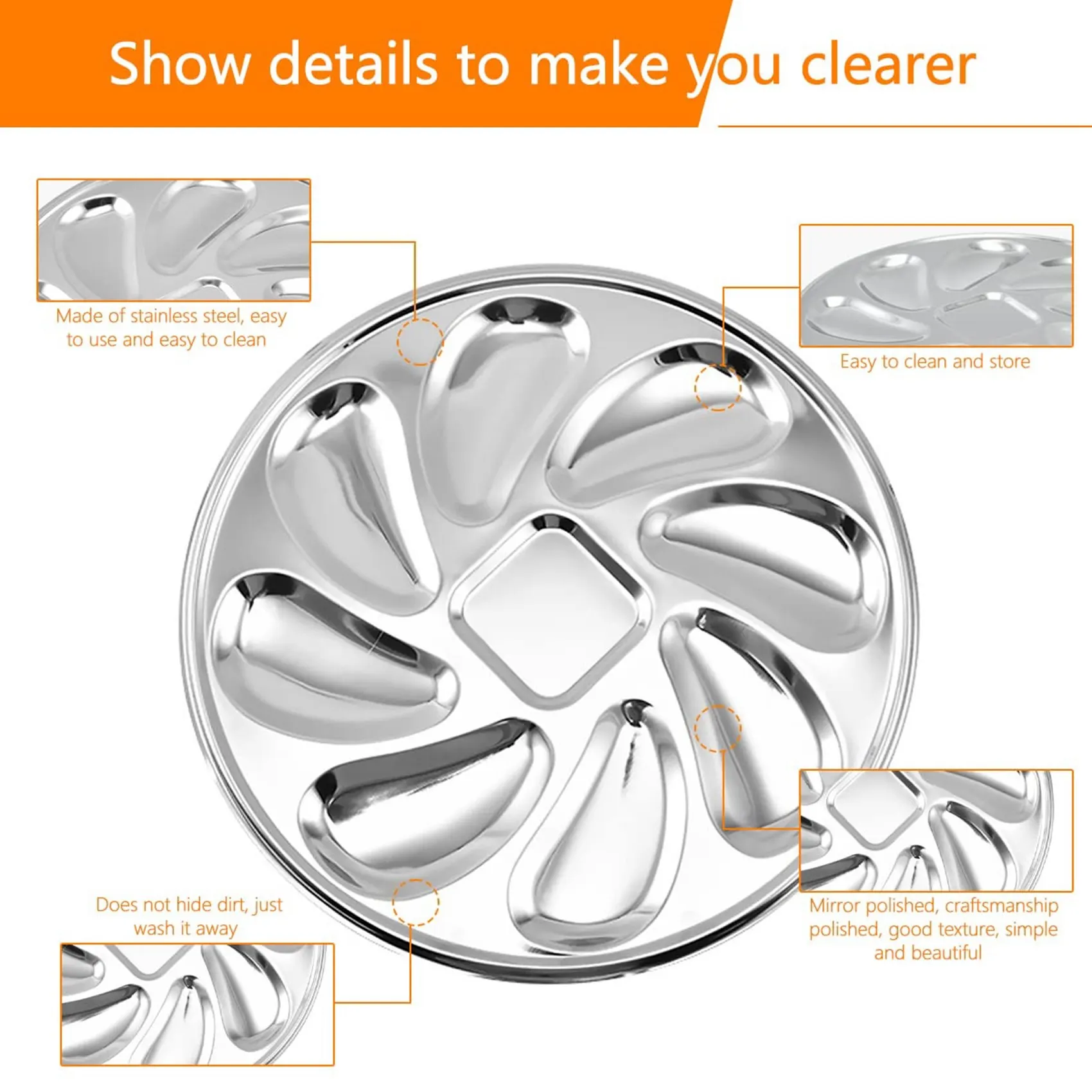 dinner plate4PCS Oyster Plate Stainless Steel Oyster Plates Shell Shaped Oyster Container with 8 Slots for Oyster Sauce
dinner plate4PCS Oyster Plate Stainless Steel Oyster Plates Shell Shaped Oyster Container with 8 Slots for Oyster Sauce