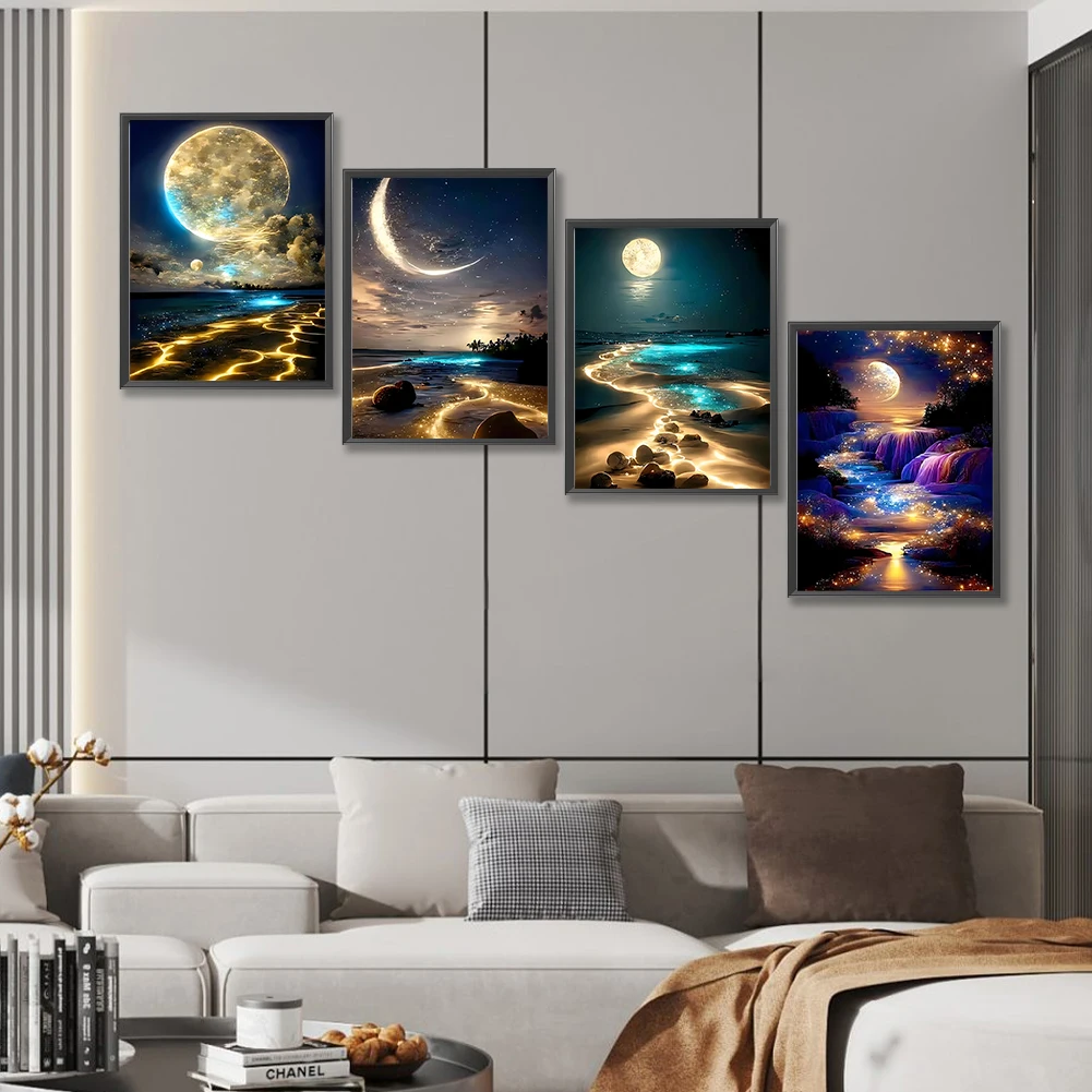 4pcs Moonlight 5D DIY Full Drill Round Diamond Painting Kit Home Decor 30x40cm
4pcs Moonlight 5D DIY Full Drill Round Diamond Painting Kit Home Decor 30x40cm