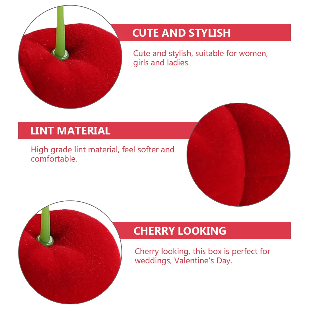 Lint Cherry Jewelry Box Delicate Earrings Organizer Mini Ring Case Storage Box for Small Jewelry Daily Use Portable Case 
Lint Cherry Jewelry Box Delicate Earrings Organizer Mini Ring Case Storage Box for Small Jewelry Daily Use Portable Case