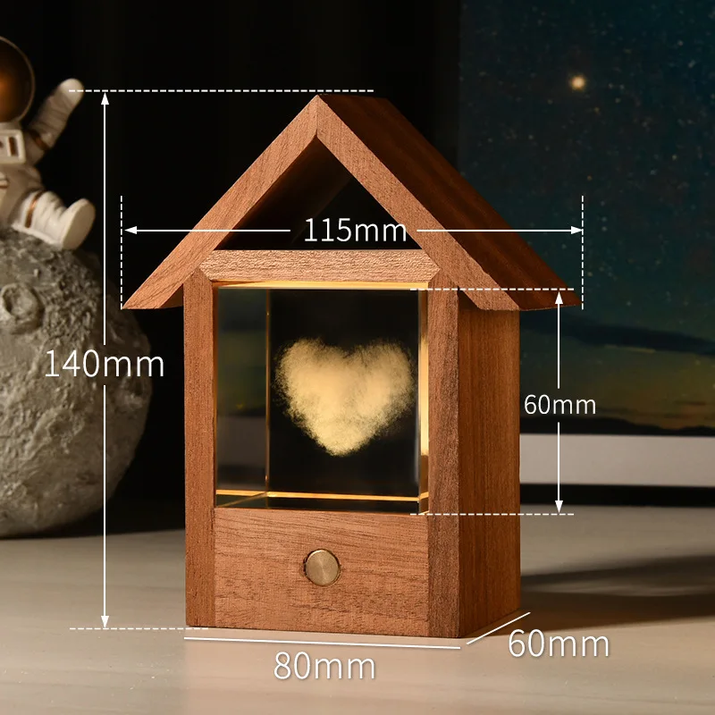 Creative Wooden House Crystal Ornaments Household Bedroom Decoration, 3D Carved Luminous Glass Ball,Delicate birthday gift
Creative Wooden House Crystal Ornaments Household Bedroom Decoration, 3D Carved Luminous Glass Ball,Delicate birthday gift