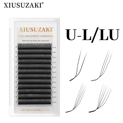 XIUSUZAKI L/LU/M Curl U-förmige YY 3D 4D 5D W Wimpernverlängerung U/W Wimpernverlängerung Nerz vorgefertigte Volumenfächer Falsche Wimpern