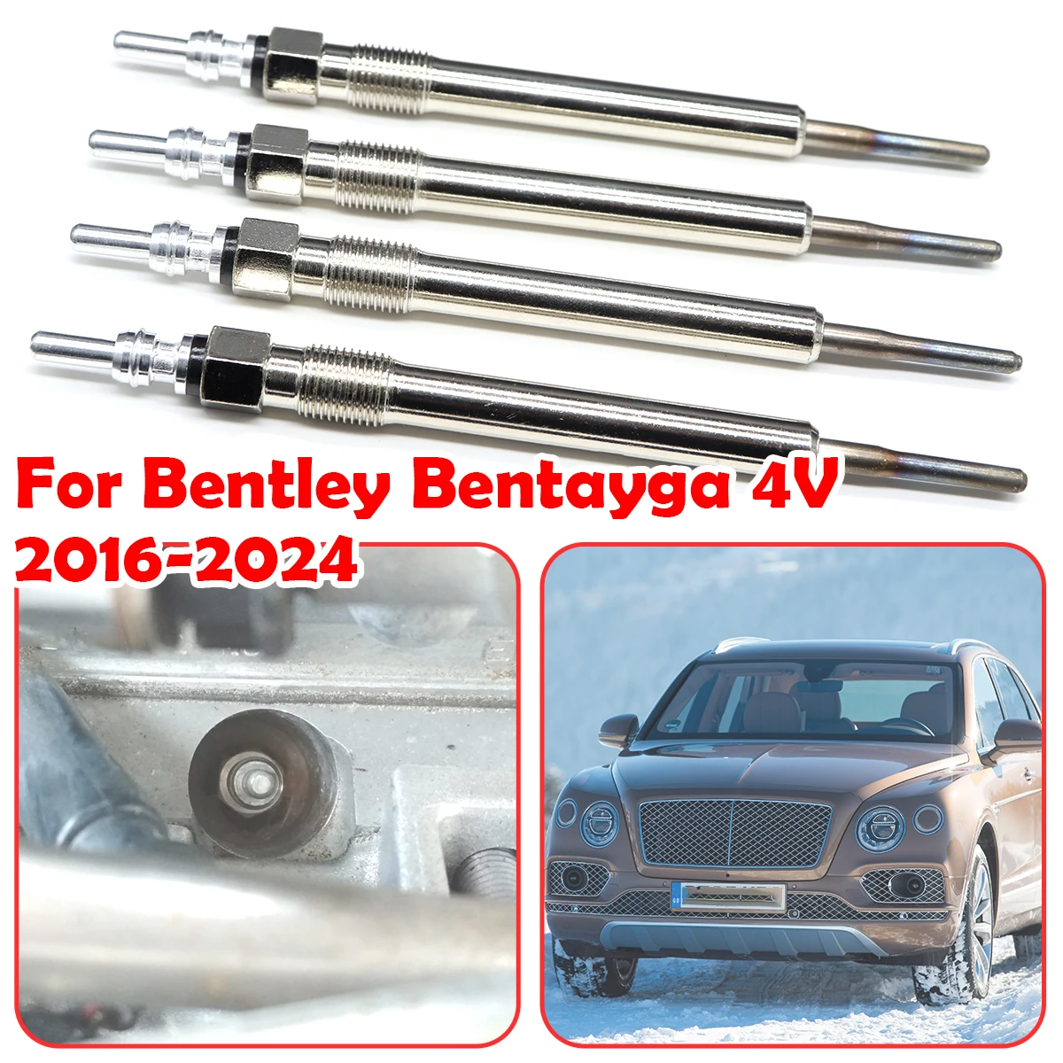 4PCS Diesel Heater Nickel Plating Glow Plugs 4.4V 059963319AB 059963319S For Bentley Bentayga 4V 2016 2017 2018 2019 2020 - 2024
4PCS Diesel Heater Nickel Plating Glow Plugs 4.4V 059963319AB 059963319S For Bentley Bentayga 4V 2016 2017 2018 2019 2020 - 2024