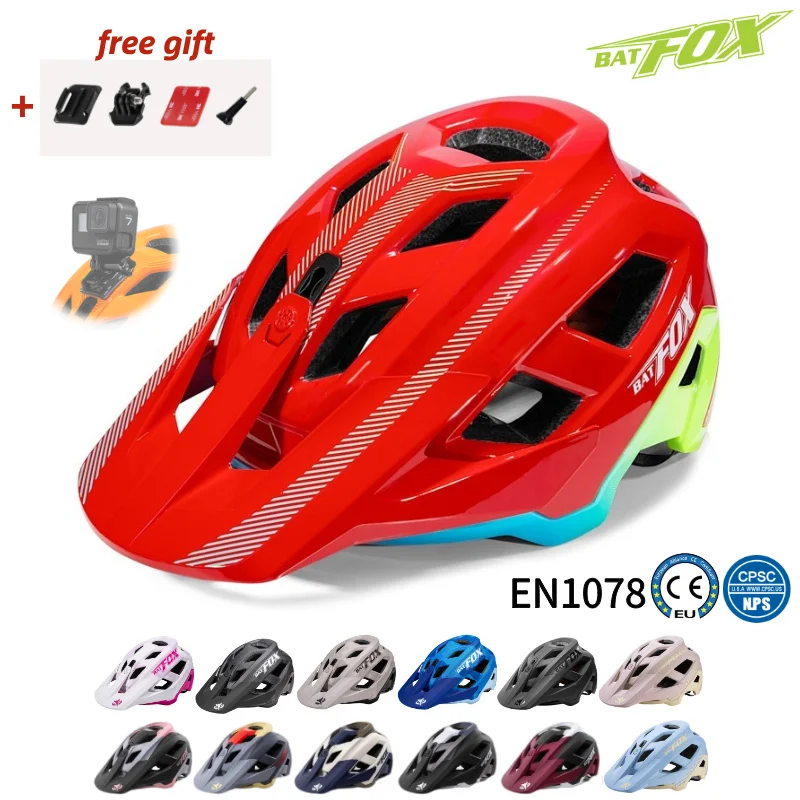 BATFOX Cycling Helmet Installable sports action camera Outdoor Sports Safety Off-Road MTB Bicycle helmet Men Women E-Bike Gear
BATFOX Cycling Helmet Installable sports action camera Outdoor Sports Safety Off-Road MTB Bicycle helmet Men Women E-Bike Gear