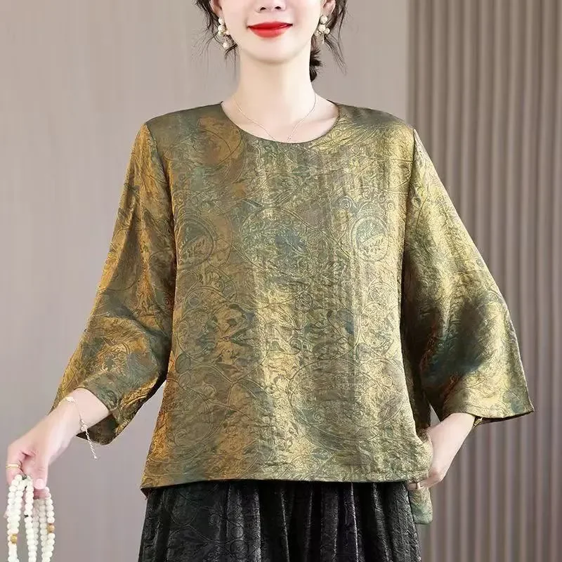 Womens New Chinese Style Vintage Printed Three Quarter Sleeve Loose Casual Blouse
Womens New Chinese Style Vintage Printed Three Quarter Sleeve Loose Casual Blouse