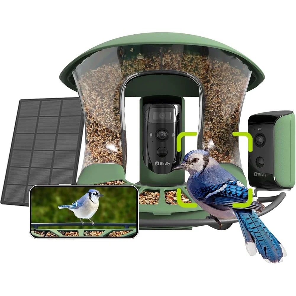 Smart Bird Feeder with 3 Lenses Dual Cameras Solar Powered AI Bird Identification 6000 Species Wireless Wildlife Watching
Smart Bird Feeder with 3 Lenses Dual Cameras Solar Powered AI Bird Identification 6000 Species Wireless Wildlife Watching
