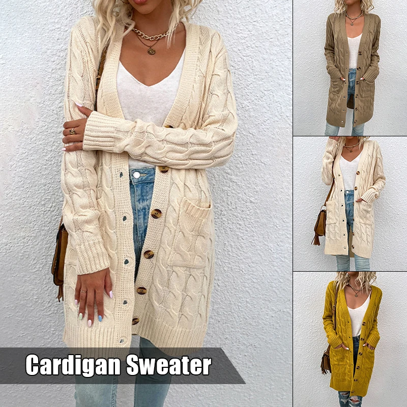 2023Autumn Winter Women Button Cardigan Twist Sweater Female Europe V-Neck Single Breasted Long-Sleeve Knitwear Coat Outwear
2023Autumn Winter Women Button Cardigan Twist Sweater Female Europe V-Neck Single Breasted Long-Sleeve Knitwear Coat Outwear
