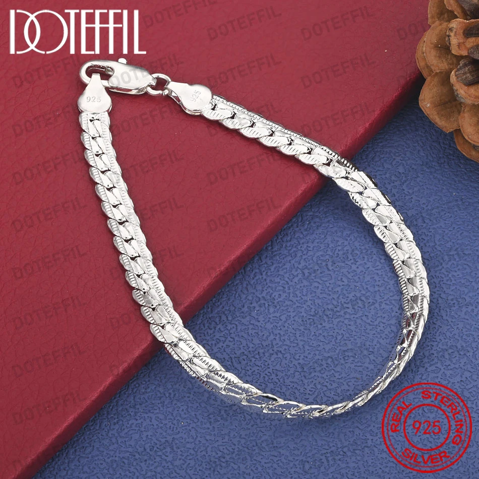 925 Sterling Silver 8-inch Simple 6mm Side Chain Bracelet for Men and Women, Hip Hop Accessories, Gifts, Jewelry
925 Sterling Silver 8-inch Simple 6mm Side Chain Bracelet for Men and Women, Hip Hop Accessories, Gifts, Jewelry