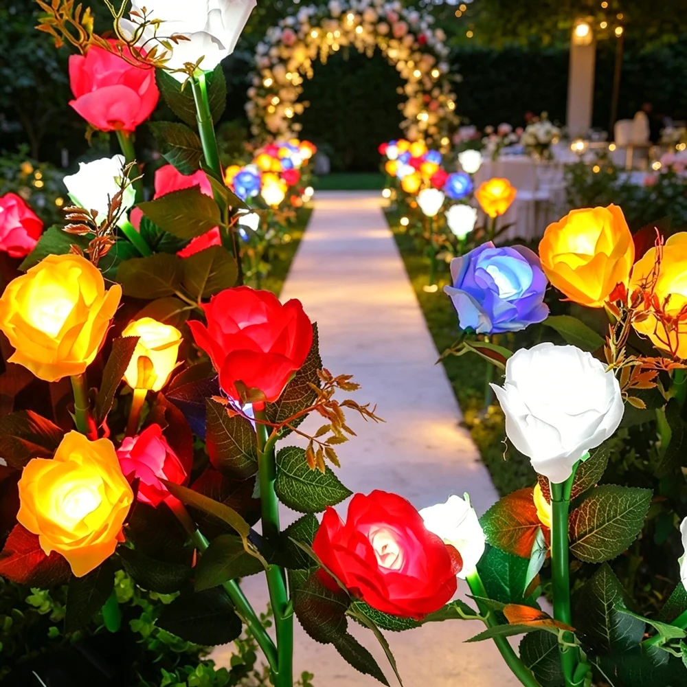 5 Head LED Solar Simulation Rose Flower Solar LED Light Landscape Garden Home Decoration Flowers Garden Yard Lawn Night Lamp
5 Head LED Solar Simulation Rose Flower Solar LED Light Landscape Garden Home Decoration Flowers Garden Yard Lawn Night Lamp