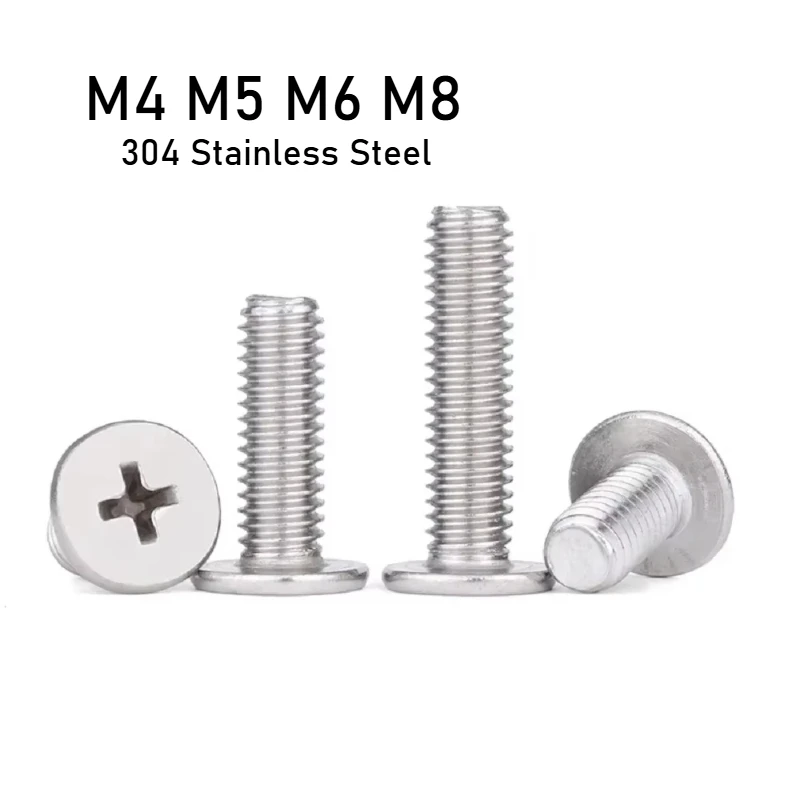 304 Stainless Steel CM Ultrathin Cross Flat Wafer Head Screw M4 M5 M6 M8 Phillips Super Low Head Bolt
304 Stainless Steel CM Ultrathin Cross Flat Wafer Head Screw M4 M5 M6 M8 Phillips Super Low Head Bolt