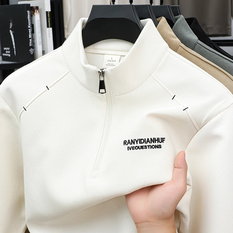 Men's New High Quality Long Sleeves Zipper Hoodie Winter Mock Neck Keep Warm Luxury T-Shirt Leisure Trend Fashion Men Clothing
Men's New High Quality Long Sleeves Zipper Hoodie Winter Mock Neck Keep Warm Luxury T-Shirt Leisure Trend Fashion Men Clothing