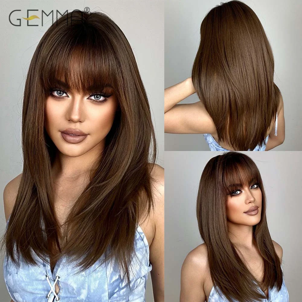 GEMMA Synthetic Chestnut Brown Wig with Bangs Middle Length Straight Wigs for Black Women Heat Resistant Daily Use Natural Hair
GEMMA Synthetic Chestnut Brown Wig with Bangs Middle Length Straight Wigs for Black Women Heat Resistant Daily Use Natural Hair
