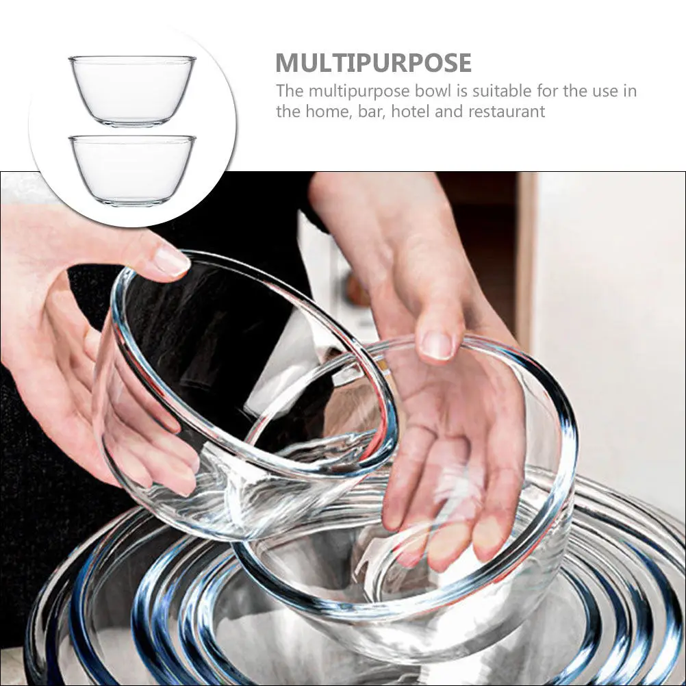 2Pcs Glass Bowl Multipurpose Clear Large Salad Mixing Food Serving Dessert Kitchen Tableware Glass Bowl Clear Glassware
2Pcs Glass Bowl Multipurpose Clear Large Salad Mixing Food Serving Dessert Kitchen Tableware Glass Bowl Clear Glassware