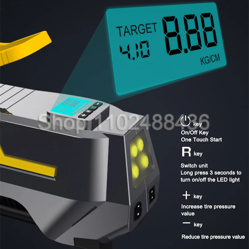DC/AC 12V/110-220V Car Air Compressor Tire Inflator Air Pump with Digital Pressure Gauge Tire Air Injector Tire Inflation
DC/AC 12V/110-220V Car Air Compressor Tire Inflator Air Pump with Digital Pressure Gauge Tire Air Injector Tire Inflation