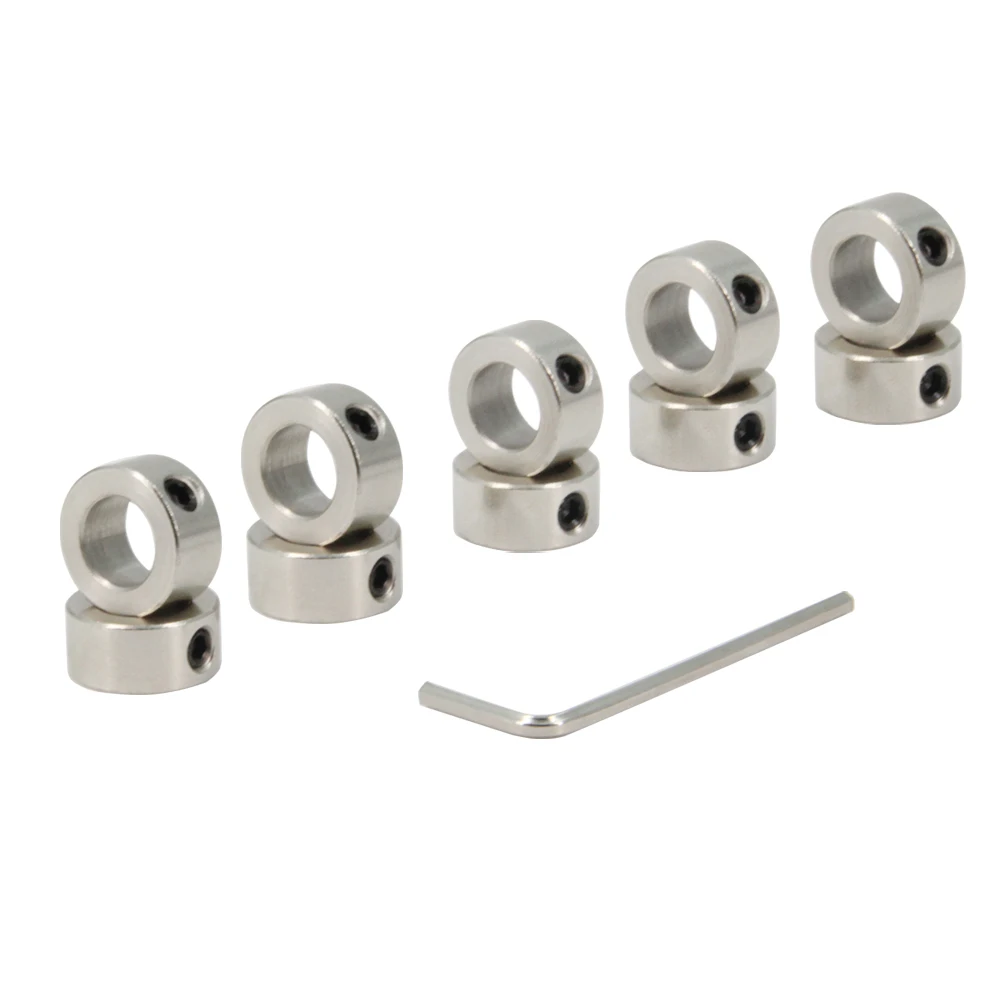 10PCS/Pack Silver 10mm Shaft Lock Collar T10 Lead Screw Lock Ring Stainless Steel Material Isolation for 3D Printer Accessories
10PCS/Pack Silver 10mm Shaft Lock Collar T10 Lead Screw Lock Ring Stainless Steel Material Isolation for 3D Printer Accessories
