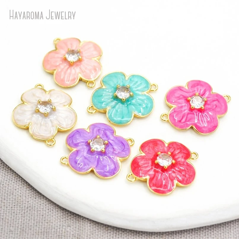 10Pcs Gold Color Copper Invisible Setting Metal Cubic Zirconia Enamel Wholesale Plant Flower Connector
10Pcs Gold Color Copper Invisible Setting Metal Cubic Zirconia Enamel Wholesale Plant Flower Connector