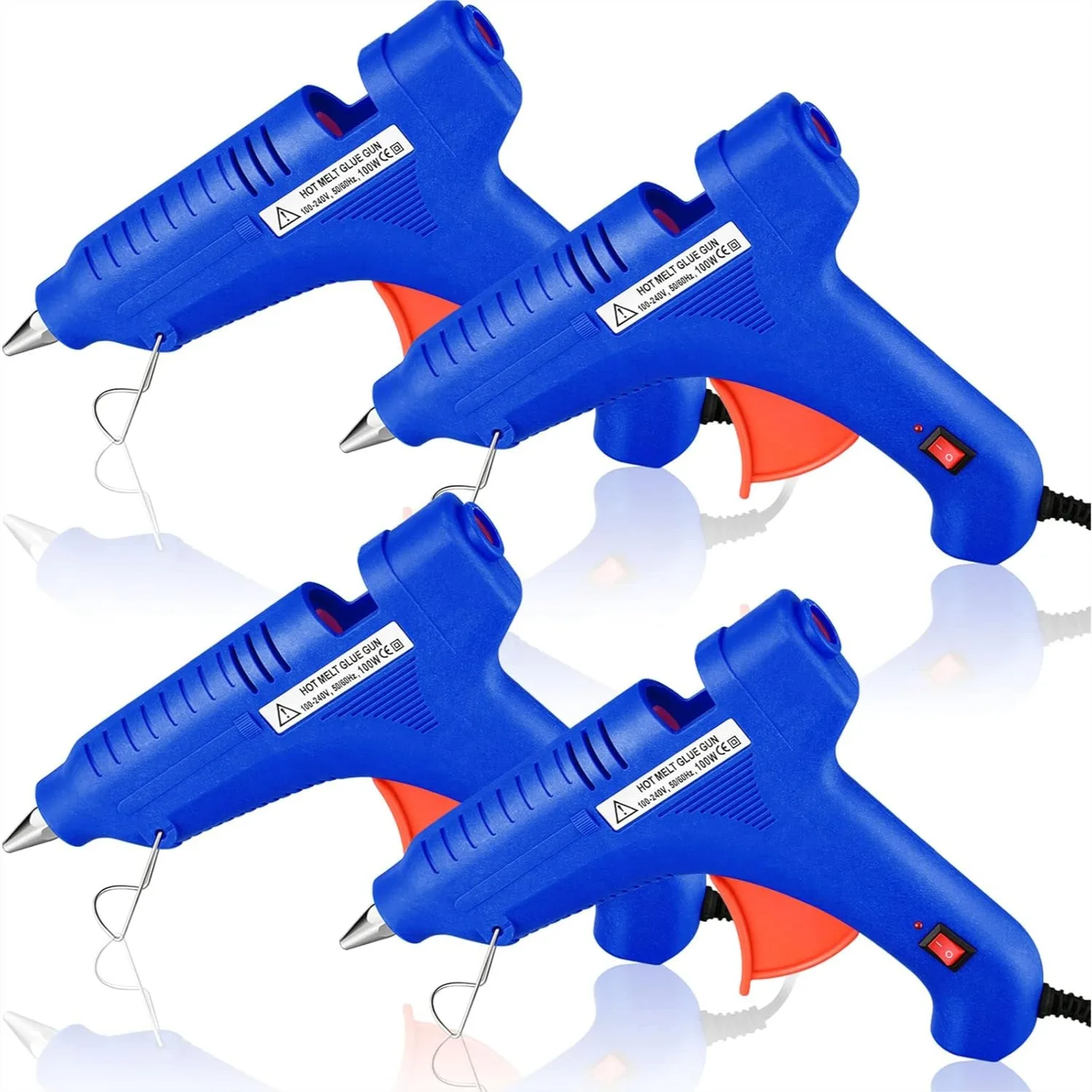 4 Pack 100W Full Size Hot Glue Gun Kit for DIY Crafts Home Repair Blue
4 Pack 100W Full Size Hot Glue Gun Kit for DIY Crafts Home Repair Blue