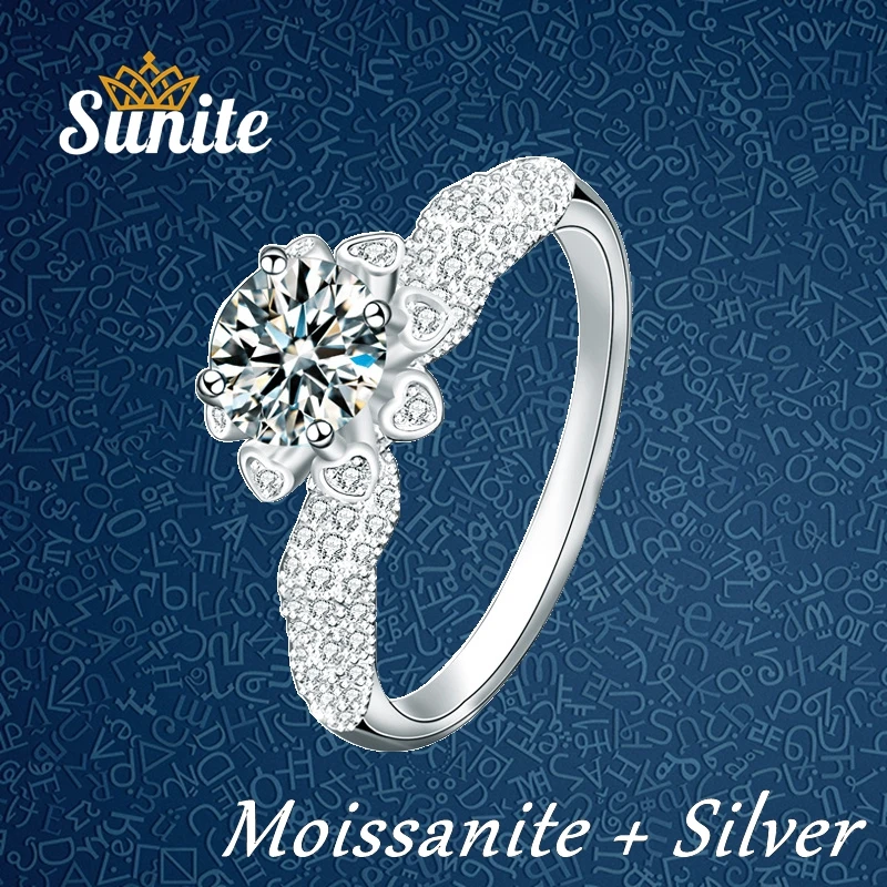 Sunite 1.0ct Moissanite Diamond Flower in Hand Ring For Women 925 Sterling Silver Fine Jewelry Party Birthday Gift Freeshipping
Sunite 1.0ct Moissanite Diamond Flower in Hand Ring For Women 925 Sterling Silver Fine Jewelry Party Birthday Gift Freeshipping