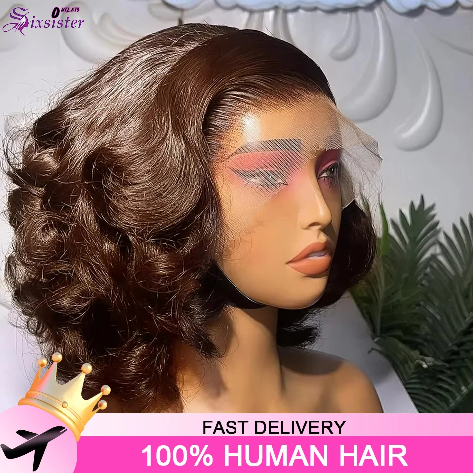 Body Wave Chocolate Brown #4 Short Bob Wigs 100% Human Hair 13x4 Lace Frontal Wig 250% Density with Baby Hair Bob Wigs For Women
Body Wave Chocolate Brown #4 Short Bob Wigs 100% Human Hair 13x4 Lace Frontal Wig 250% Density with Baby Hair Bob Wigs For Women