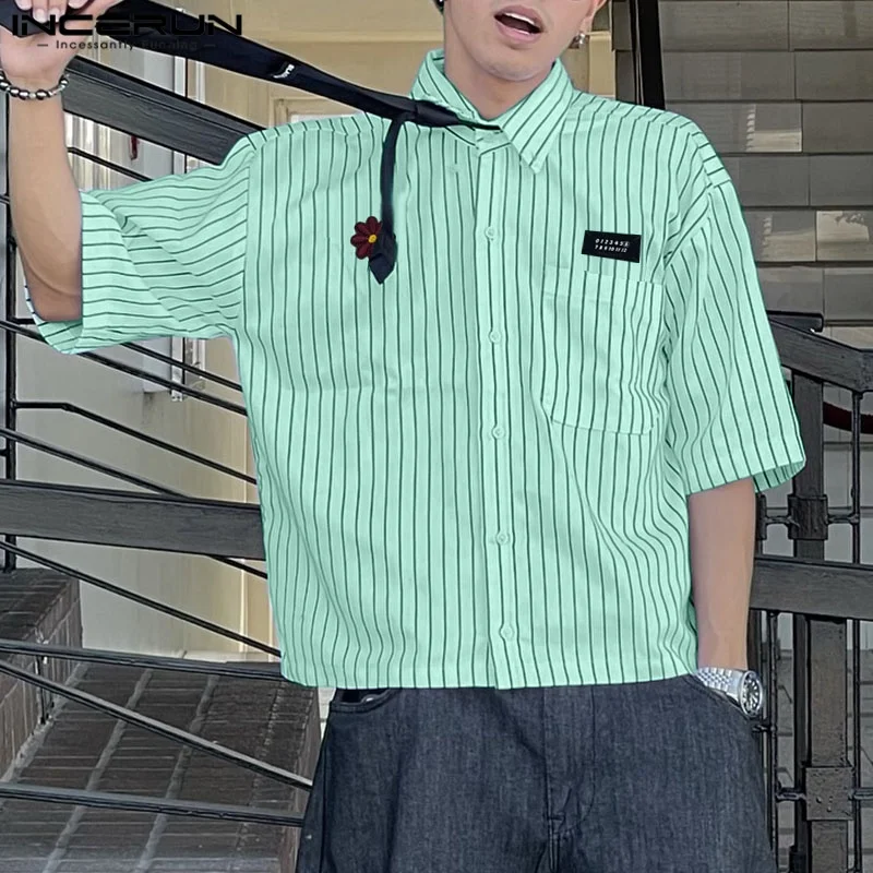 Men Striped Shirt Lapel Half Sleeve Oversize Pockets Summer Casual Men Clothing Streetwear 2025 Fashion Shirts S-5XL INCERUN
Men Striped Shirt Lapel Half Sleeve Oversize Pockets Summer Casual Men Clothing Streetwear 2025 Fashion Shirts S-5XL INCERUN