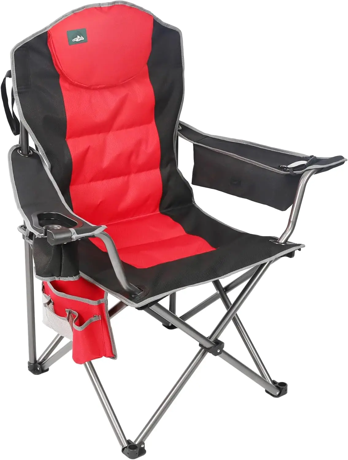 Oversized Camping Chair, Heavy Duty Folding Chair Support 350 LBS, with Cup Holder, Cooler Bag & Lumbar Support - Black
Oversized Camping Chair, Heavy Duty Folding Chair Support 350 LBS, with Cup Holder, Cooler Bag & Lumbar Support - Black