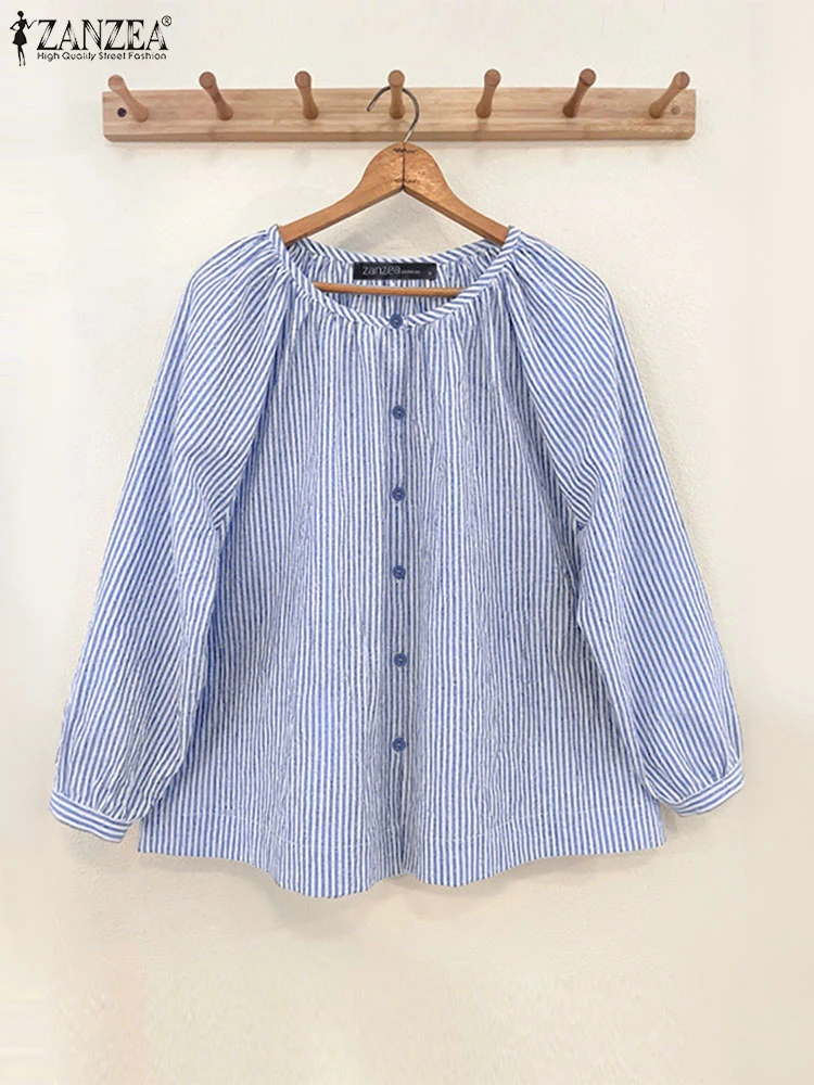 2025 ZANZEA Women Autumn Striped Shirts Long Sleeve Tops Elegant OL Work Blouse Female Chemise Casual Buttons Up Blusas Oversize
2025 ZANZEA Women Autumn Striped Shirts Long Sleeve Tops Elegant OL Work Blouse Female Chemise Casual Buttons Up Blusas Oversize