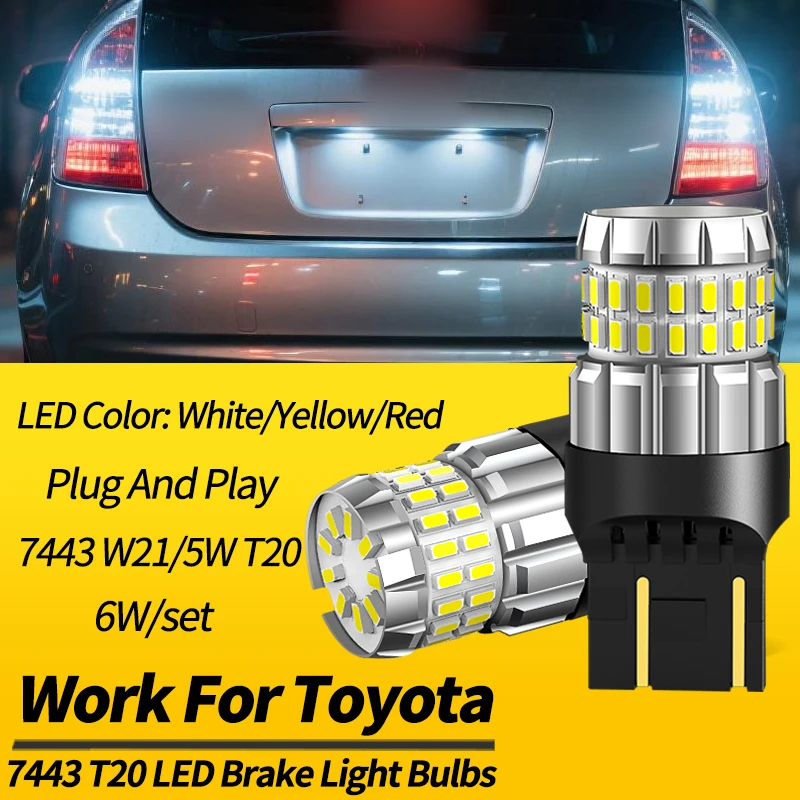 2PCS 7443 W21/5W T20 LED Brake Light Bulbs Canbus For Toyota Prius 2004-2015 Rezi 2005-2009 Carmy 2007-2020 Tundra 2014-2020 Red
2PCS 7443 W21/5W T20 LED Brake Light Bulbs Canbus For Toyota Prius 2004-2015 Rezi 2005-2009 Carmy 2007-2020 Tundra 2014-2020 Red