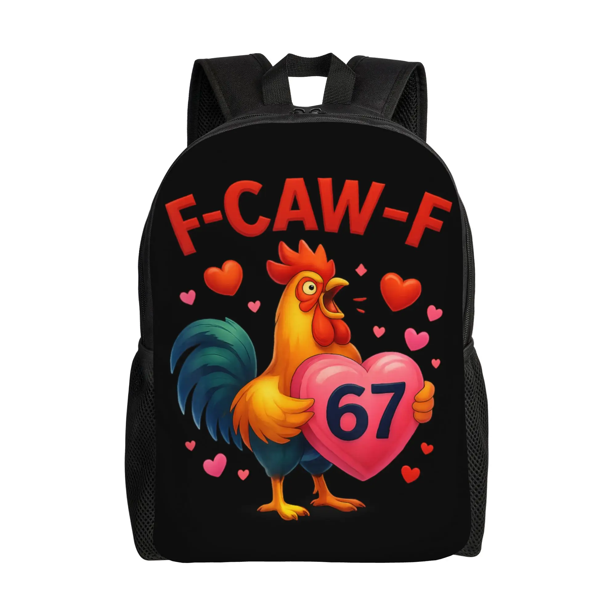 Funny F-Caw-F 67 Rooster Meme Valentine Day Humor Backpack Modern Backpacks Men Cycling Big High School Bags Designer Rucksack
Funny F-Caw-F 67 Rooster Meme Valentine Day Humor Backpack Modern Backpacks Men Cycling Big High School Bags Designer Rucksack
