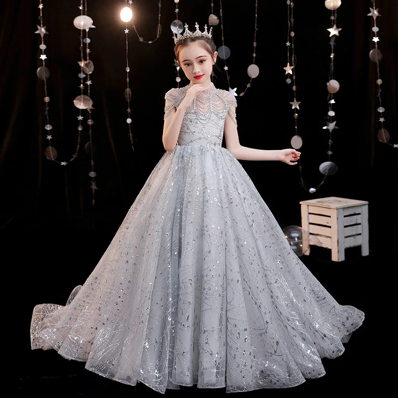 Girls' Tail Princess Dress Stylish Piano Performance Outfit Puffy Tulle Girl's Catwalk Children's Host Dress Spring
Girls' Tail Princess Dress Stylish Piano Performance Outfit Puffy Tulle Girl's Catwalk Children's Host Dress Spring